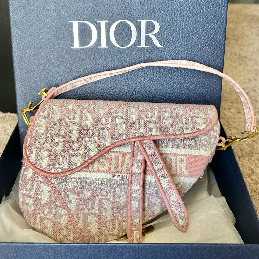 Dior Oblique Saddlebag Pink